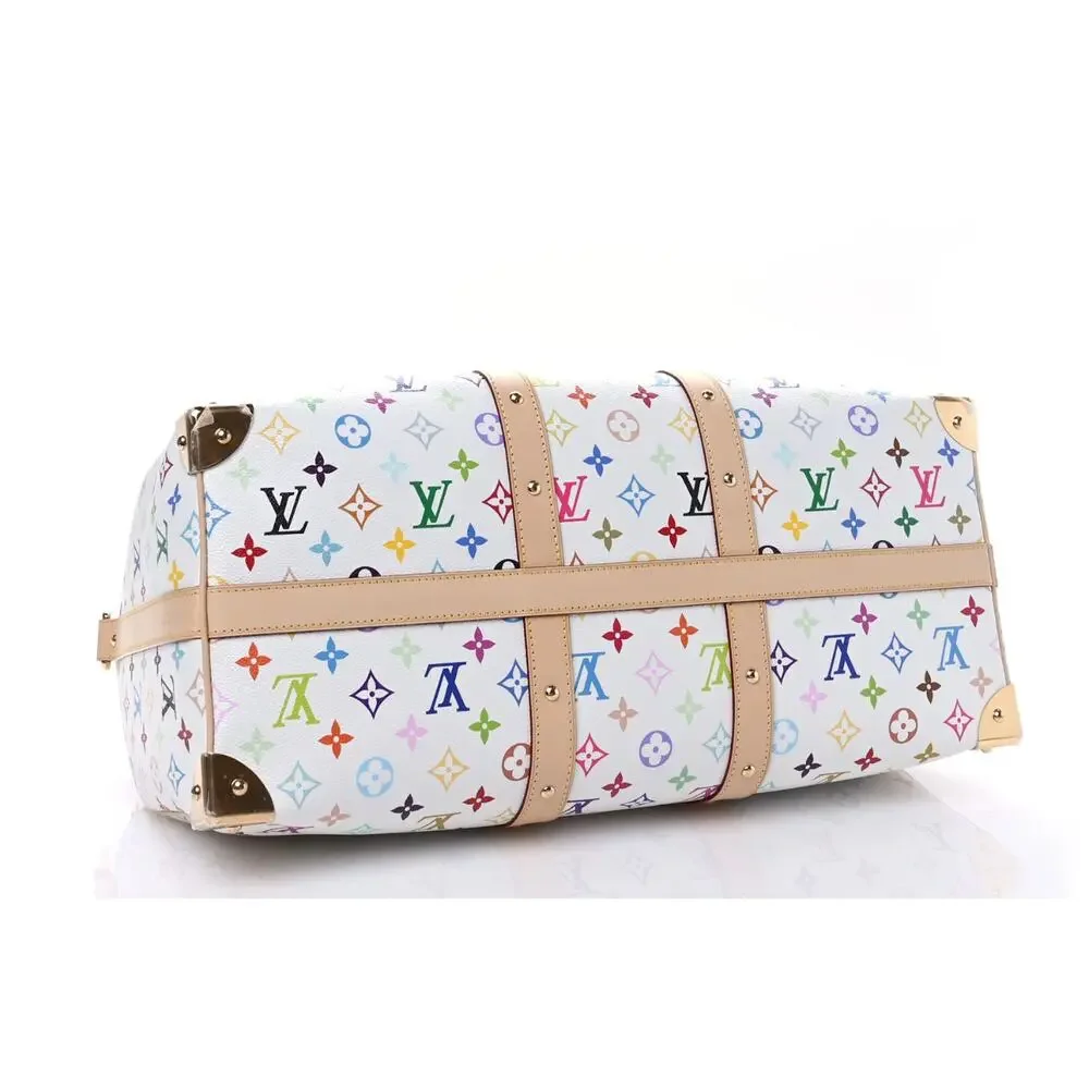 Louis Vuitton Multicolor Keepall Murakami LV X TM Monogram Bandouliere 45 White